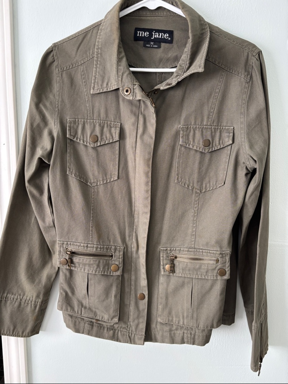 🌷5/$10🌷Me Jane Olive Green Utility Jacket with Front Pockets